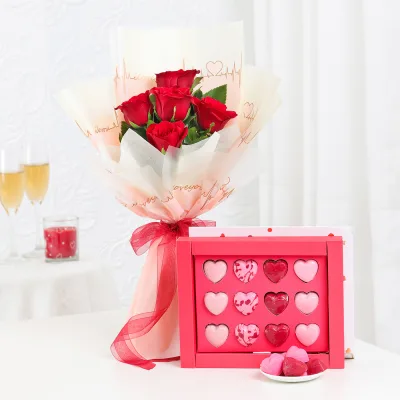 Flowers with chocolate